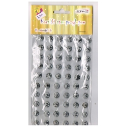 Dżety kryształki samoprzylepne   SREBRNE CIEMNE / rozm.10mm / 60szt  naklejki  wypukłe